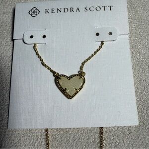 Kendra Scott Gold and Cream Heart Necklace